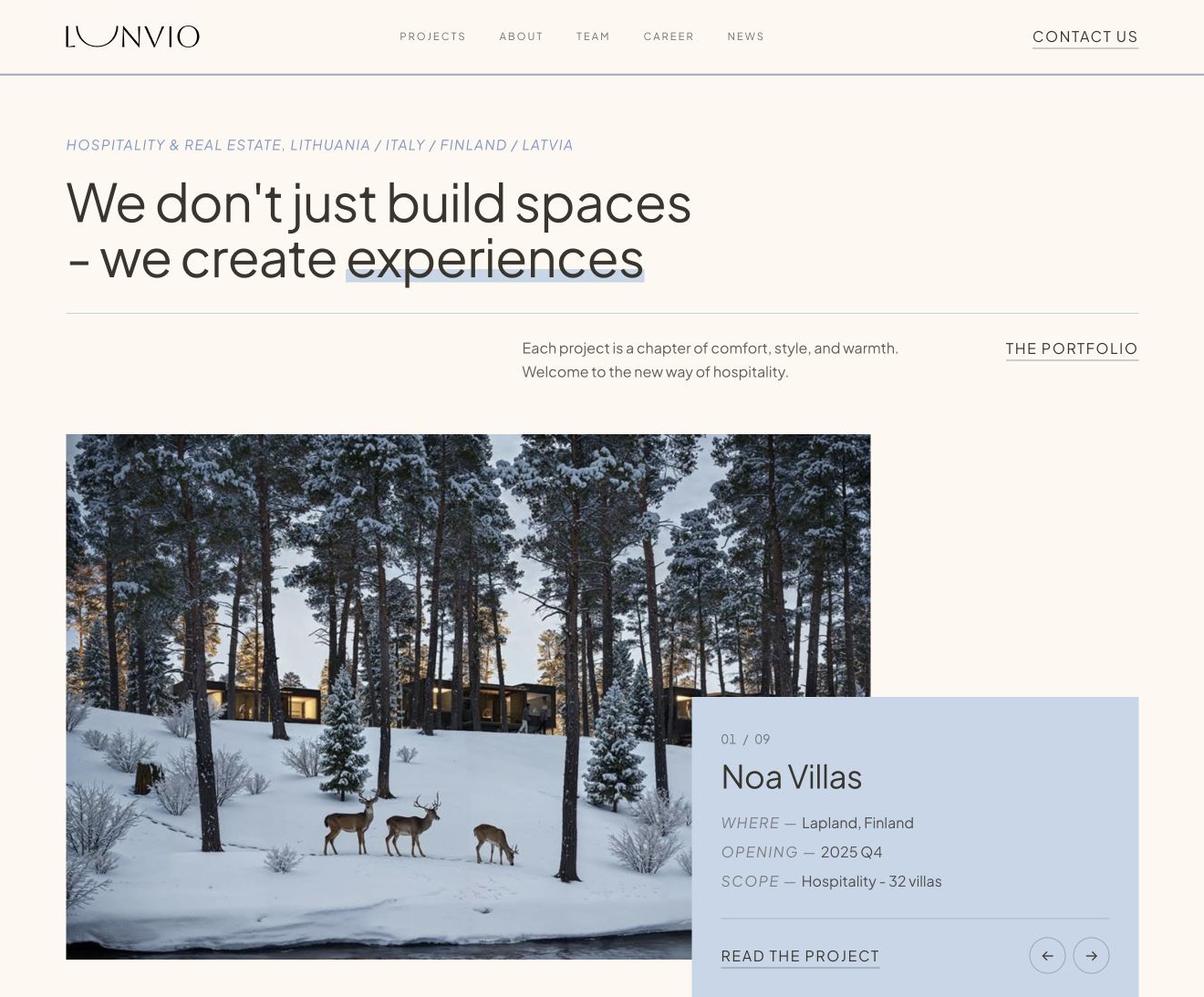 Lunvio English website homepage